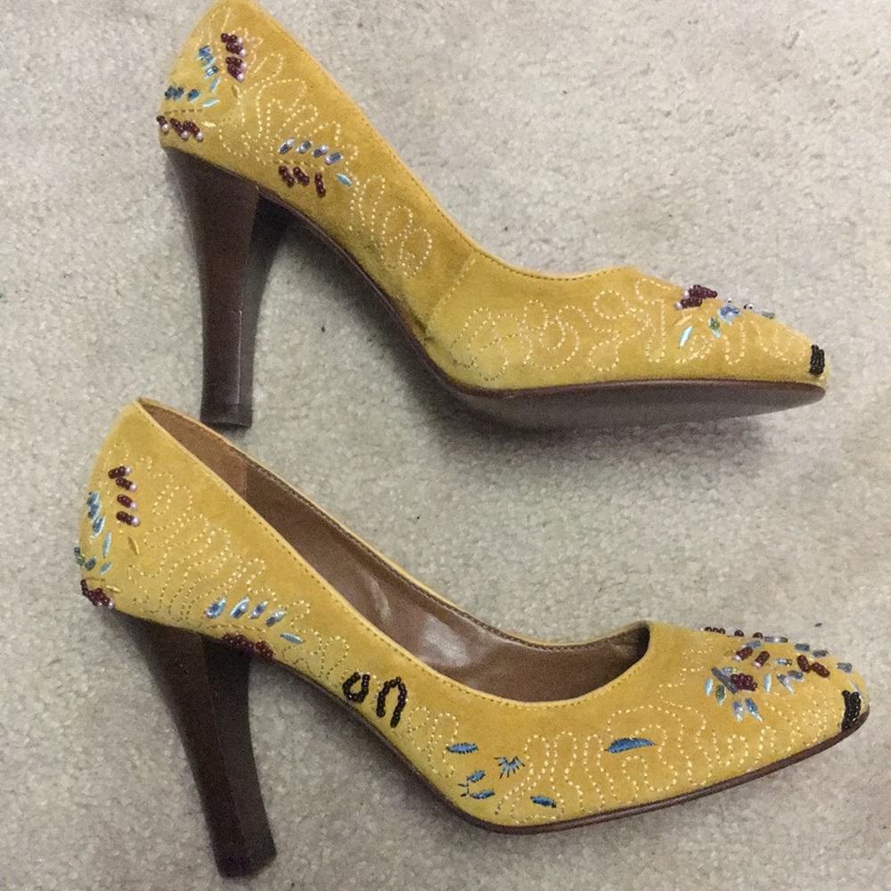 Aldo Suede Beaded Heels